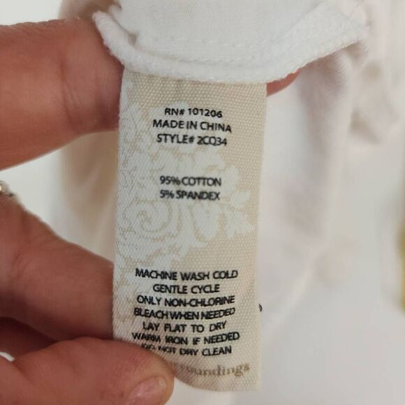 Soft Surroundings Size Large Top Womens White Perforated Raglan Sleeves Cuffed S - Picture 7 of 7